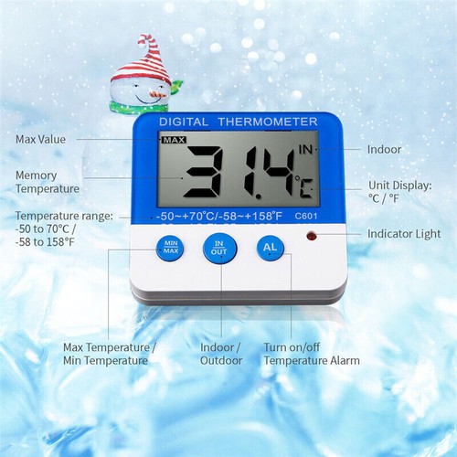 Digital lcd fridge thermometer - digital,
