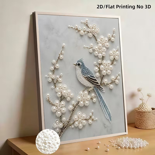 Pearl blue feather diamond - blue, 5d
