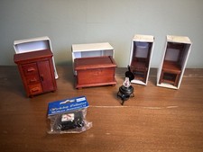 Dolls House Job Lot Bundle Wooden Furniture Chest Cabinet Chairs TV 1:12 Used