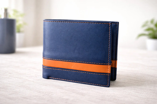 Real leather bifold wallet - real,
