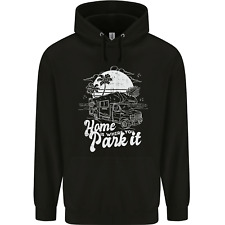 Home Is Where You Park It Funny Caravan Mens 80% Cotton Hoodie
