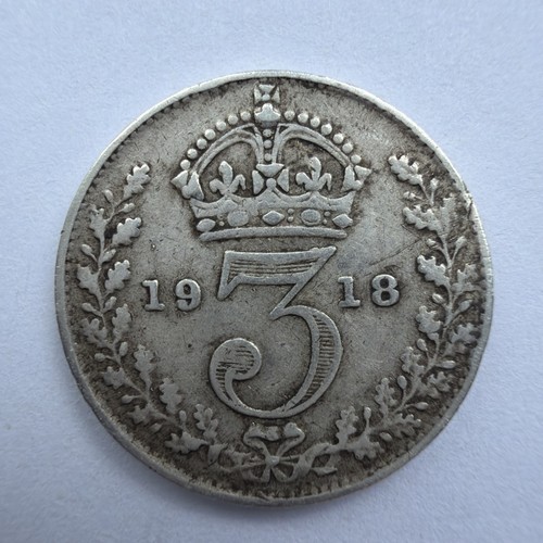 1918 george threepence 925 - threepence, 0.925