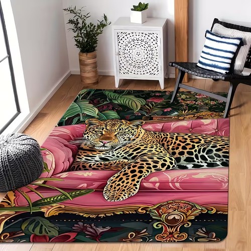 Leopard the sofa carpet - on,
