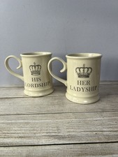 Pair Of Lordship & Ladyship Mugs, Majestic DMD, David Mason Designs