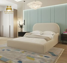 Luxury Kids Bed Frame Teddy Boucle Upholstered Ottoman Gas Lift Storage 2FT6 3FT