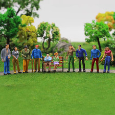 Model Railway O Scale 1:50 Model Figures People Standing Seated Passenegers 10 D