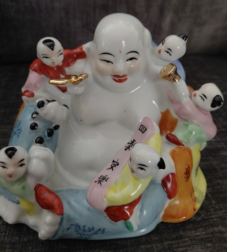 Ceramic sitting buddha with - sitting,