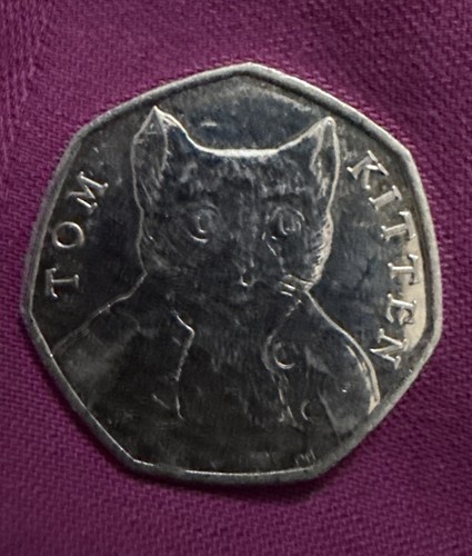 Tom kitten 50p coin rare - tom, coin.