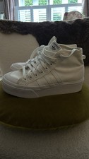 Adidas High Top Trainers Nizza White Size UK 5 Used Chunky Soles