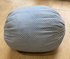 Vintage Hand Made Antique Lace Making Pillow, Straw Filled, Blue Ditsy Pattern