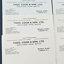 6 x 1940s Thomas Cook & Son Travel Agents Ephemera Letter Headed Telegram Paper