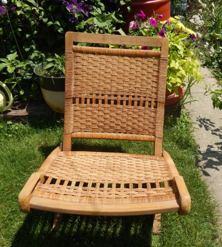 Mid century folding rattan - mid-century,