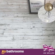 Wall Floor Rustic Distressed Turquoise White Wood Porcelain Tile 200x1200mm Box