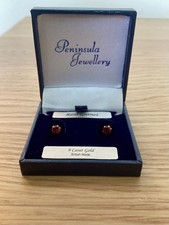9ct Gold Garnet Studs 4mm