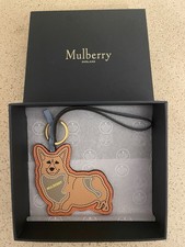 Mulberry Corgi Leather Key Ring With Box & Tissue New
