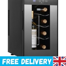 VINO8 Table-Top Wine Fridge - 8 Bottle Capacity, 5-18°C, Stylish Black Design