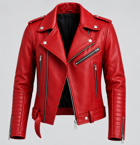Women red leather - red,