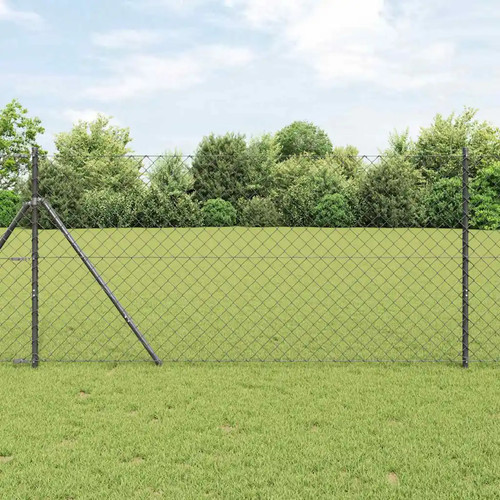 Chain link fence with posts - chain,