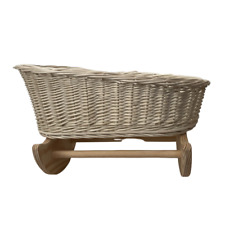 OFF WHITE Wicker dolls cradle