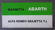 ABARTH Exhausts for ALFA ROMEO GIULIETTA TI orig 1960s Small Brochure in Italian