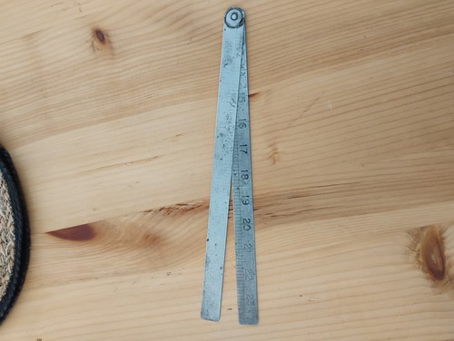 Vintage folding steel ruler - vintage,