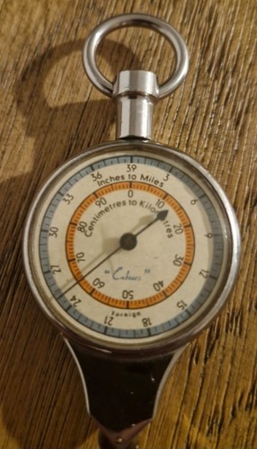 Vintage pocket map measurer - vintage,
