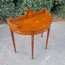 GEORGIAN STYLE BURR WALNUT HALF MOON TABLE