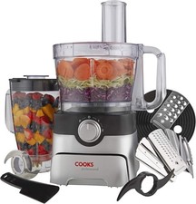Cooks Professional 1000W Food Processor Blender Chopper Grater 3.5L in Silver