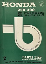 HONDA MODELS C72, CA72, CIII72, CIIIA72, C77, CA77, C78, CA78 PARTS MANUAL 1966