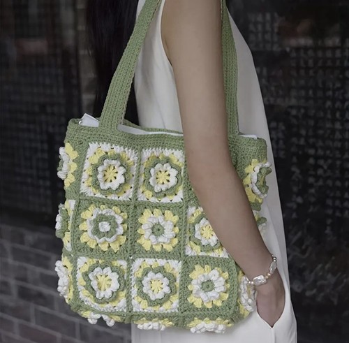 Handmade crochet shoulder bag - handmade,