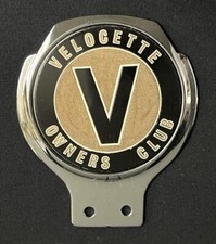 VELOCETTE OWNERS CLUB VINTAGE MOTORCYCLE SIDE CAR BADGE EMBLEM INSIGNIA