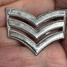 Police Sergeant Stripes/Chevrons-Roped Edge-Epaulettes-Chromed-Threaded Pins