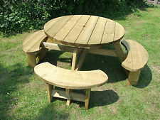 Round picnic table bench