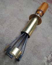 Rare Unusual Brass & Hardwood Mystery Tool Edison Lamp Ring Tightener 