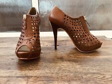 Butterfly By Matthew Williamson Shoes / Shoots Ladies Size 7 40 Leather Peep Toe