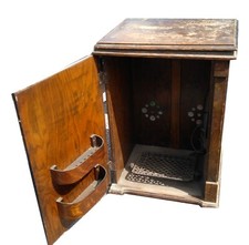 Vintage sewing machine cupboard with cast iron treadle