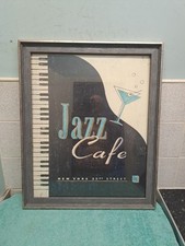 Vintage Framed Jazz Cafe Poster - New York 22nd Street - 57cm X 47 Cm 