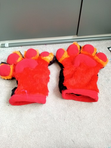 Black orange and red - red, fursuit