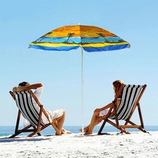 Garden Beach Parasol Sun Shade Umbrella Outdoor 1.8m Tilt Canopy UV Cover UK