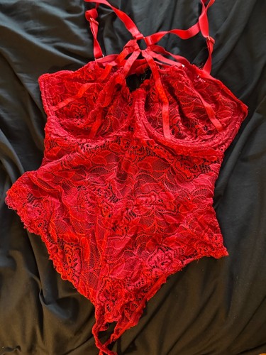 Red sexy lingerie one piece - one,