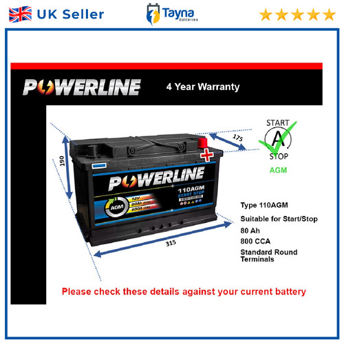 Agm car battery fits - car,