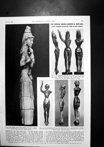 Old minoan snake goddess - minoan, snake-goddess