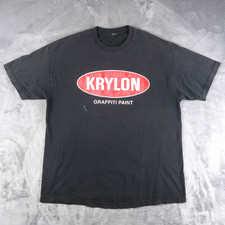 Vintage 2000s Y2K Krylon Graffiti Paint Size XL Faded Black T Shirt