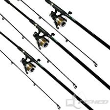 3 x Carp Fishing Rods And Reels. 12ft Fishing Rod With Reel And Line