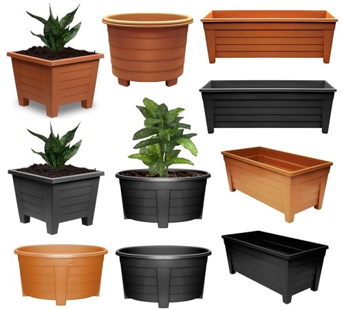 Plastic long plant - long, pots