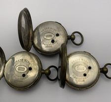 3 x TELL Trademark Registered Swiss Made Vintage Pocket Watch Cases for Key Wind
