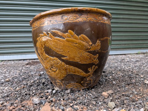 Vintage glazed dragon - vintage, plant
