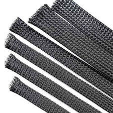 Expandable Sleeving Black Braided Cable Tidy Wire Harness Flexible Polyester