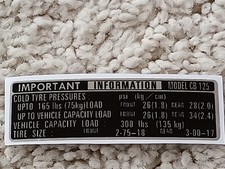 Honda CB125S Tyre Information