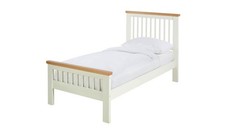 Aubrey Single Wooden Bed Frame Two Tone Minimalist Bedroom Furniture